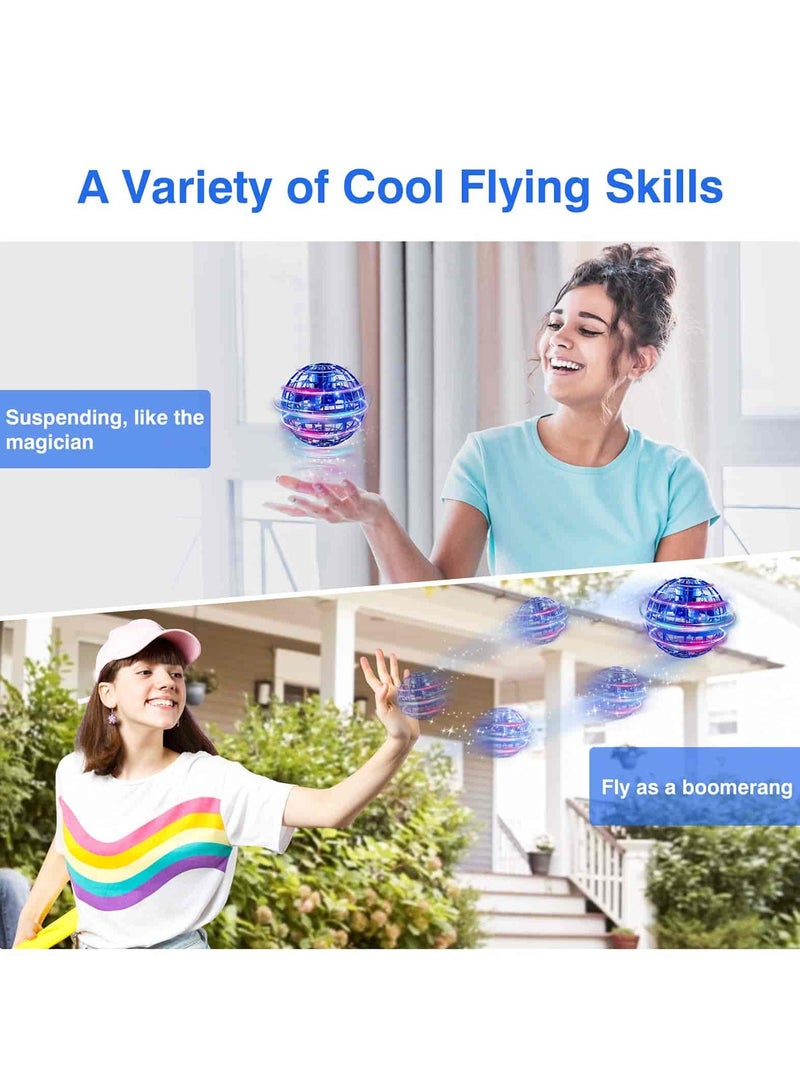 أديلي كرة طائرة مضيئة، لعبة درون صغيرة بومرانج مع أضواء LED، كرة مجرّة دوارة هدية رائعة للأولاد والبنات 6+ سنوات - Image 2